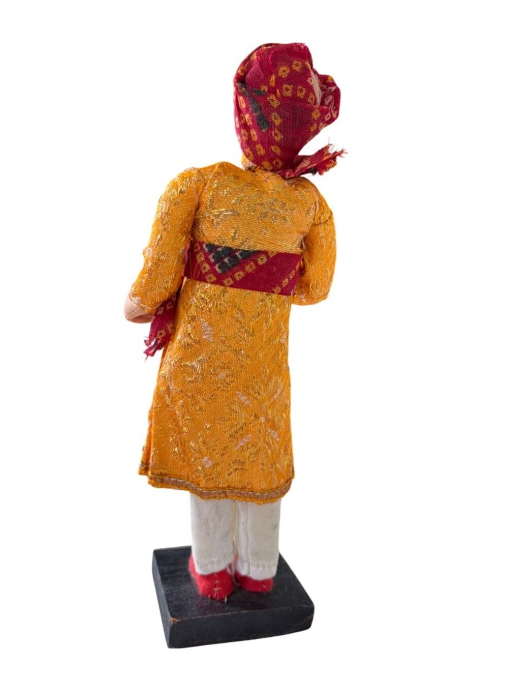 Vintage Indian Rajasthani Doll Wooden Base Hindu Made in India - Picture 4 of 13